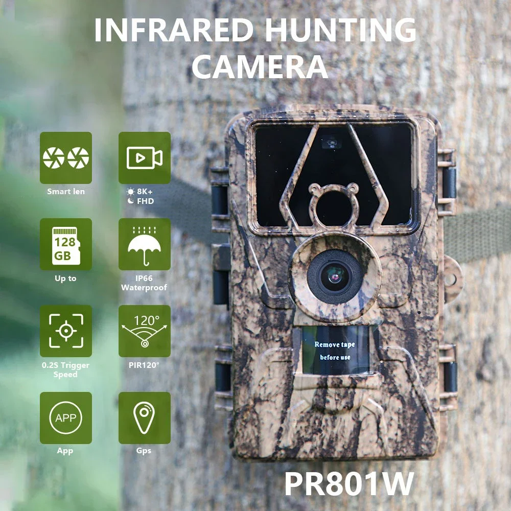 Outdoor Hunting Camera Wifi - 8K WiFi PR801W Su Geçirmez İzleme