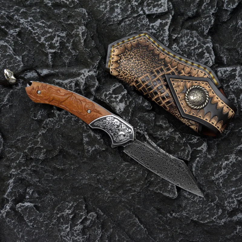 Şam çeliği katlanır bıçak VG10 - Outdoor Hunting Gifts incelemesi ve fiyatı