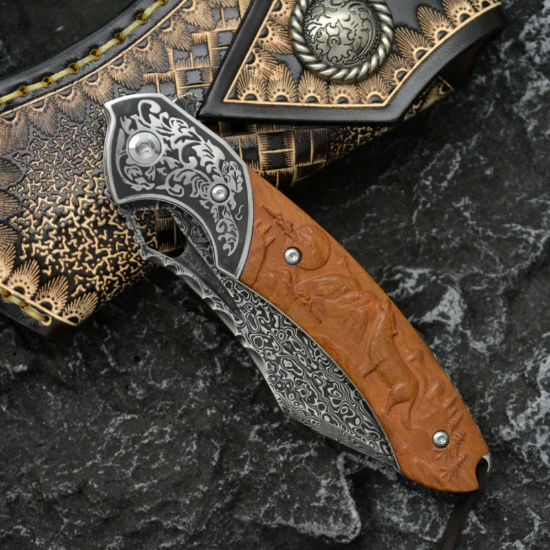 Şam çeliği katlanır bıçak VG10 - Outdoor Hunting Gifts incelemesi ve fiyatı