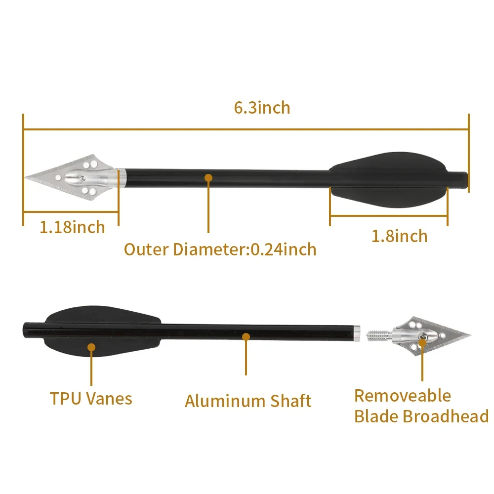 6 adet alüminyum ok 6.3 inç ok - Crossbow Bolt Broadhead incelemesi ve fiyatı