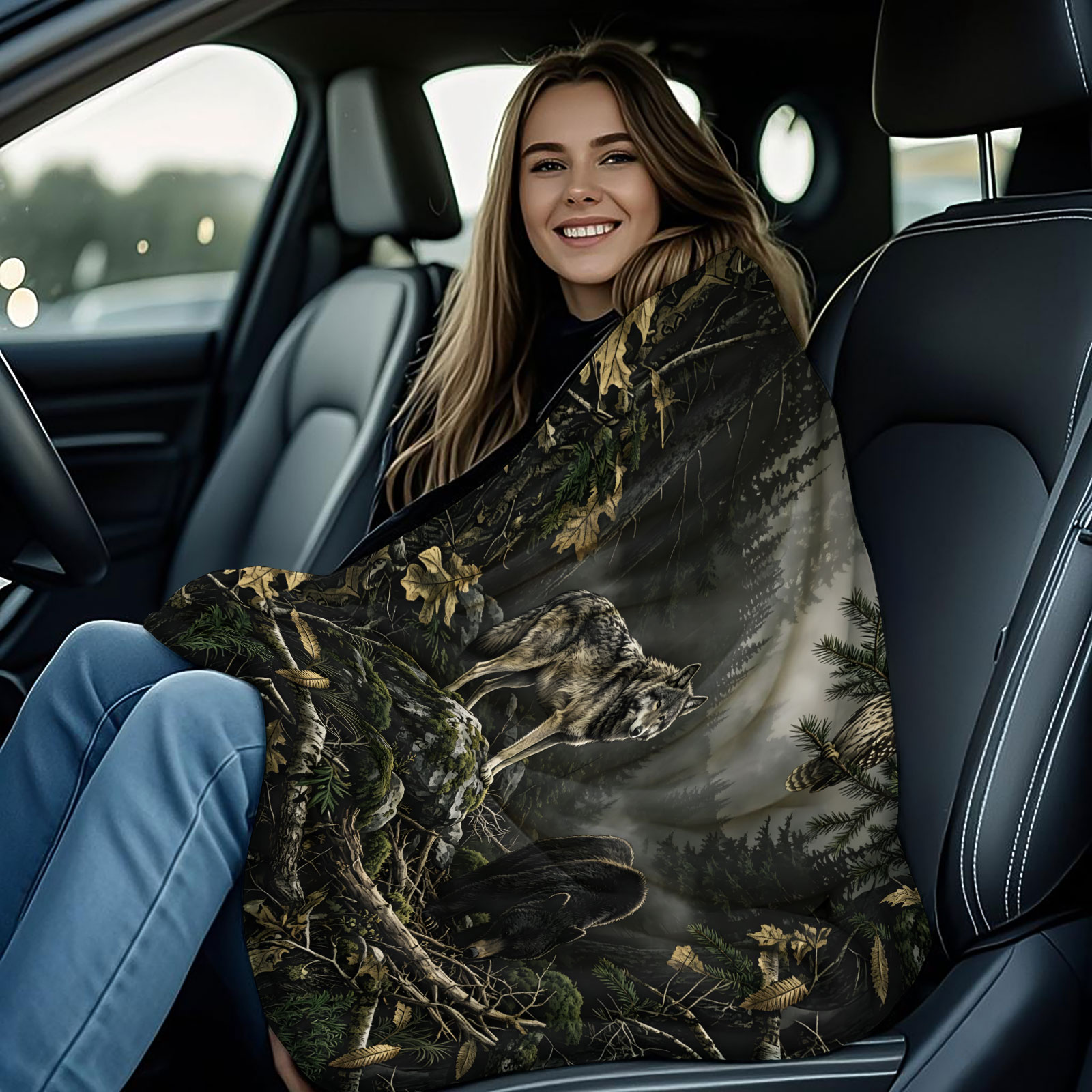 Orman Kurt Ayı Baykuş Flanel B - Hunting And Camping In Forest incelemesi ve fiyatı