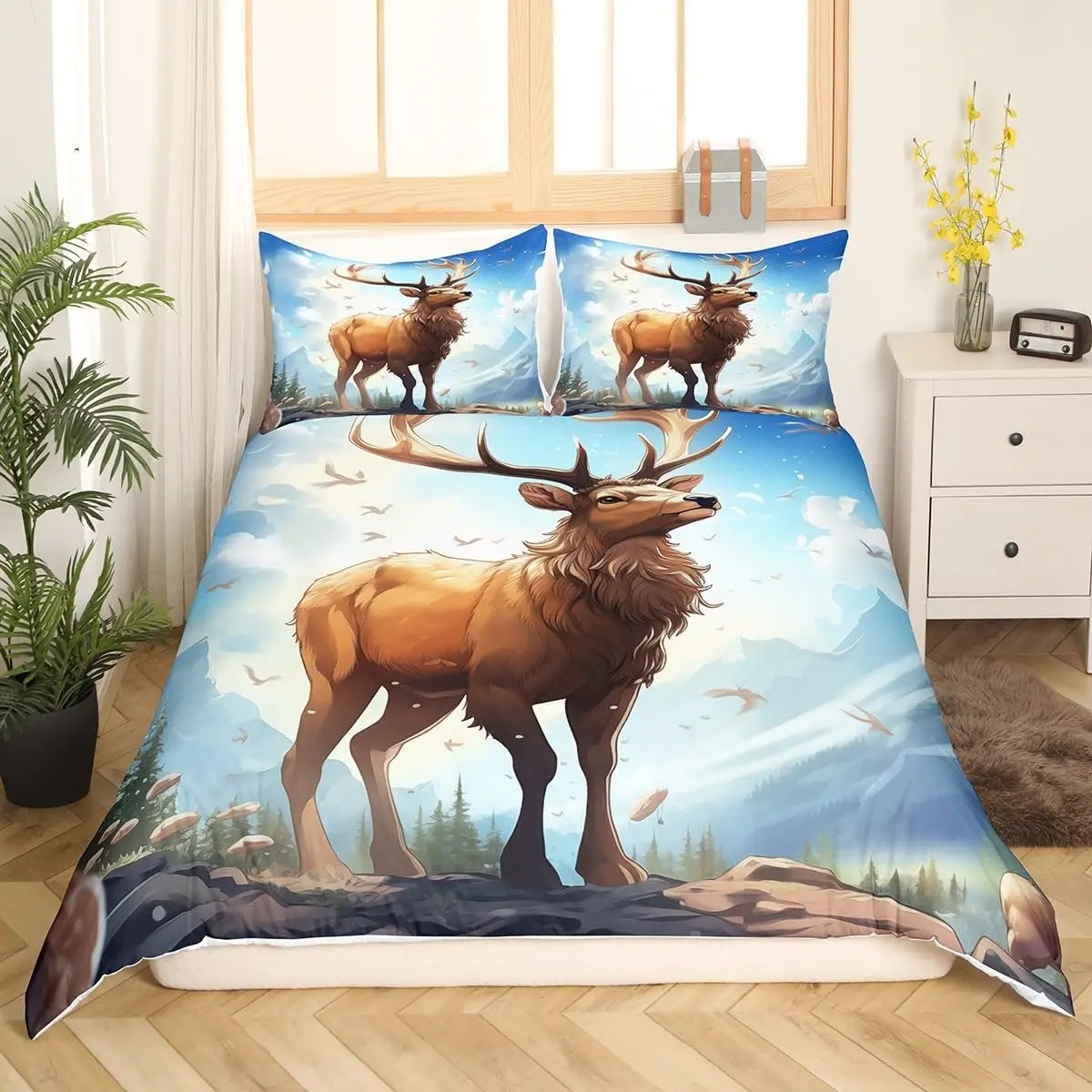 Geyik Elk Nevresim Takımı King - Hunting And Camping In Forest incelemesi ve fiyatı